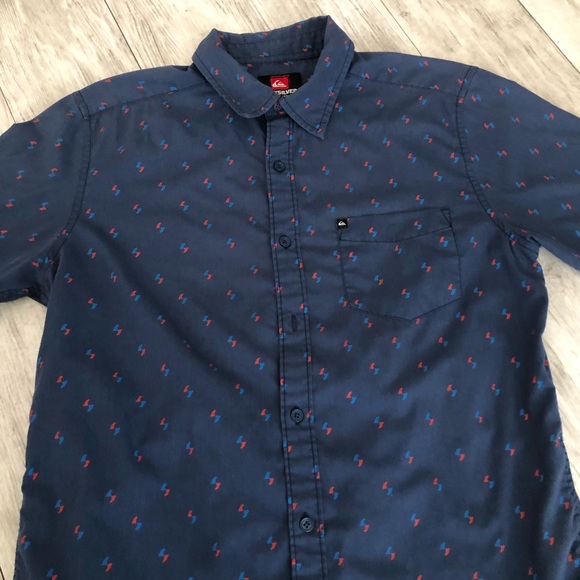 Quicksilver Mens button navy blue shirt - Picture 5 of 6